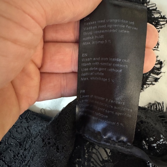 Philosophy Blues Original Women's 3/4 Sleeve Crochet Lace Sheer Top Black Size 8 - Picture 7 of 12